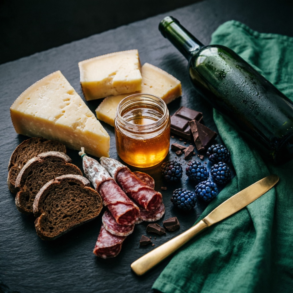 Curated artisan delicatessen spread